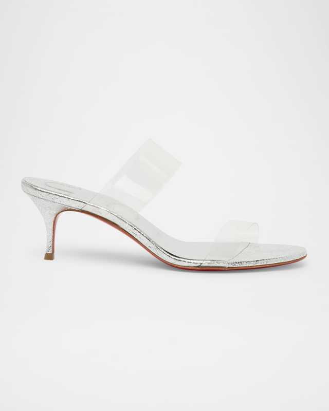 Just Nothing Clear Red Sole Slide Sandals